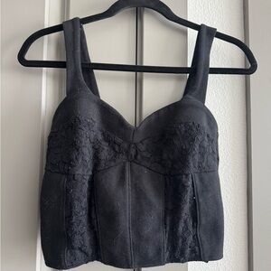 Anthropologie Black Lace Top